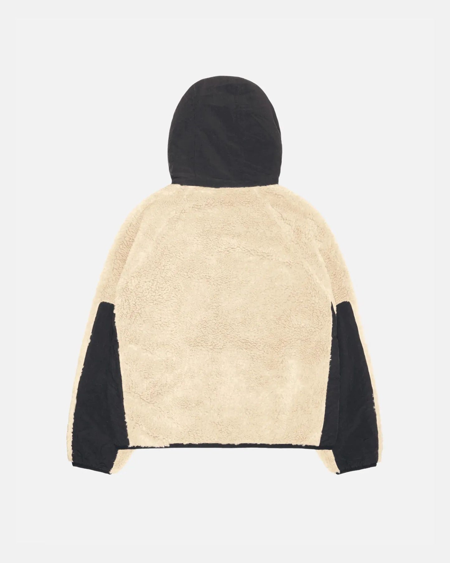 Stussy Sherpa Paneled Hooded Jacket Beige