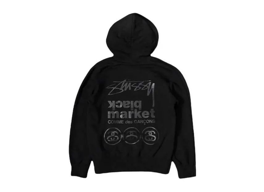 Comme Des Garcons Blackmarket Stussy Hoodie Black