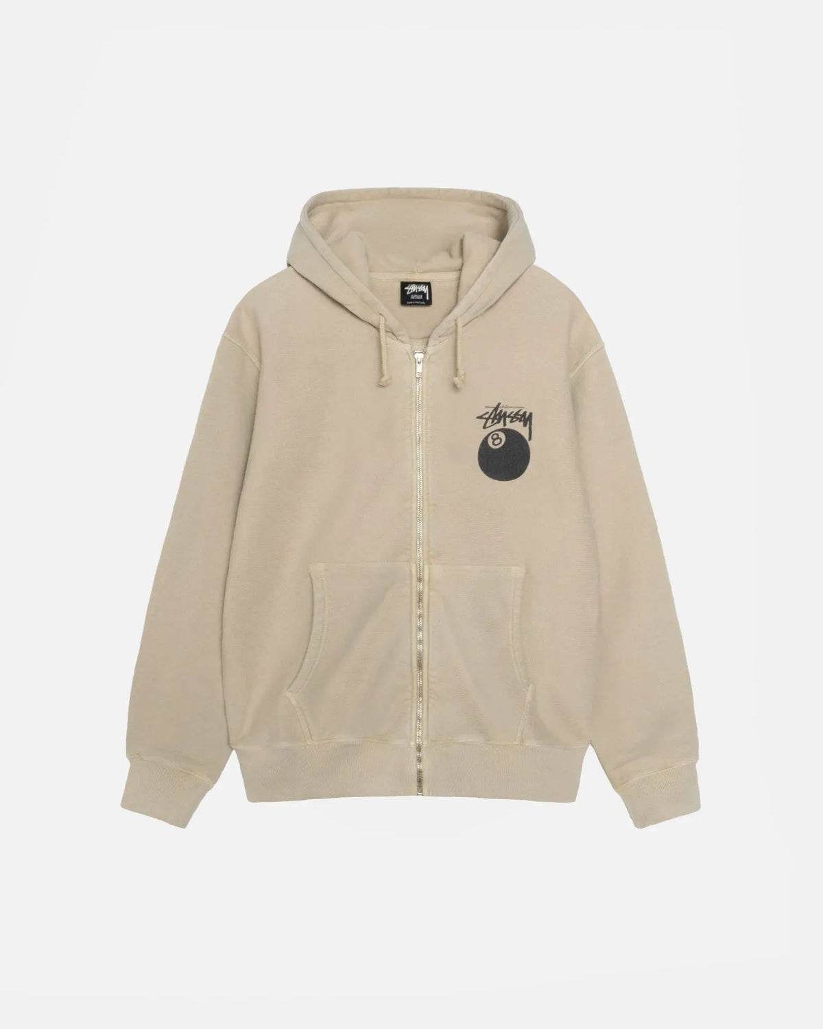Stussy 8 Ball Zip Hoodie Pigment Dyed Khaki