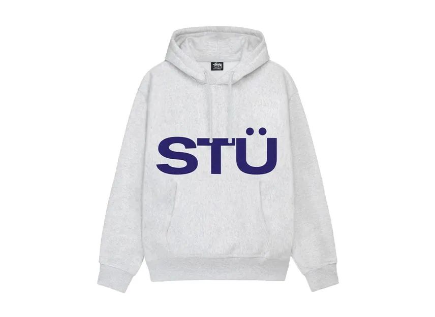 Stussy All Caps Hoodie Ash Heather