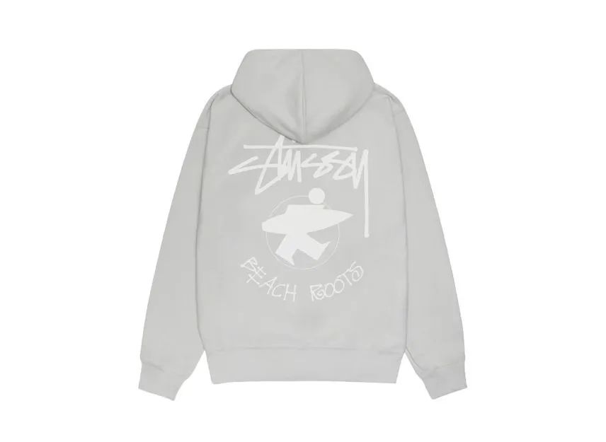 Stussy Beach Roots Zip Hoodie Fog