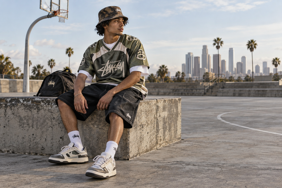 Stussy Clothing editorial image: Sport-Inspired Streetwear: Styling the Stussy Terrain Jersey