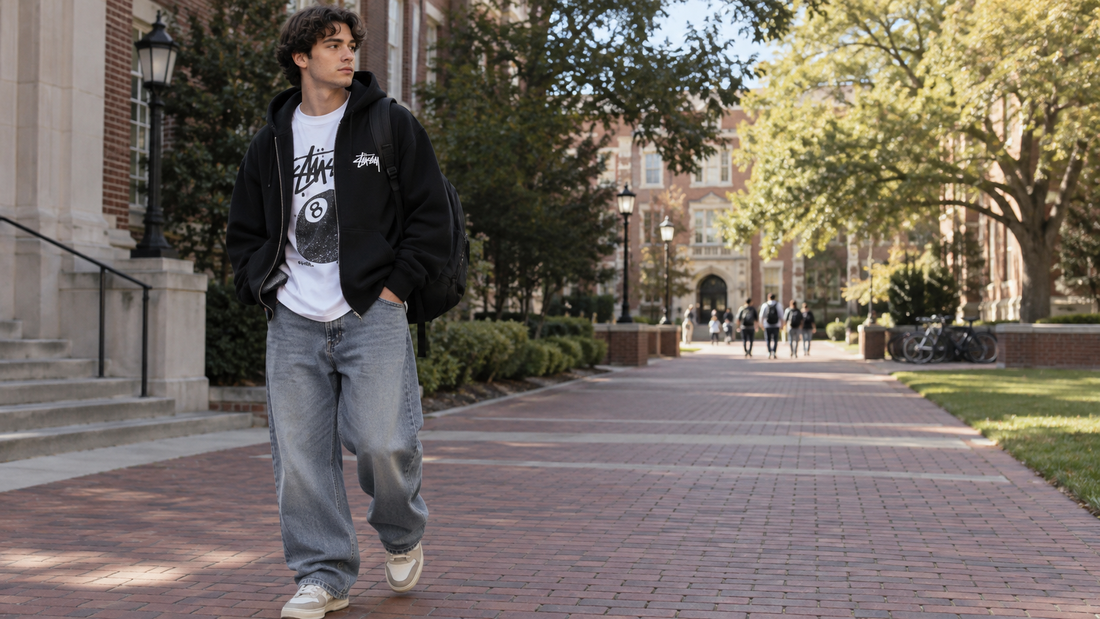 Stussy Clothing editorial image: Campus and Back-to-School Streetwear: Stussy Outfits That Feel Easy