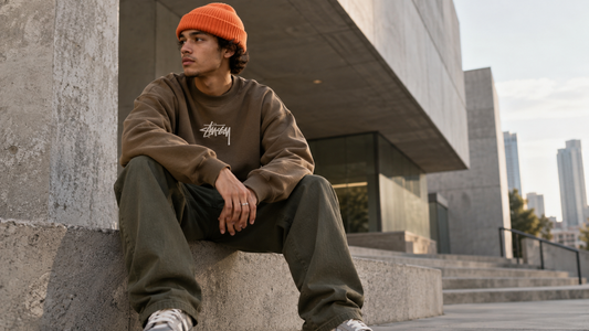 Stussy Clothing editorial image: Earth Tones and One Bright Accent: A Stussy Colour Formula for 2026