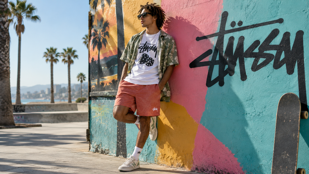 Stussy Graphic Tees and Layered Colour for Summer Street Style