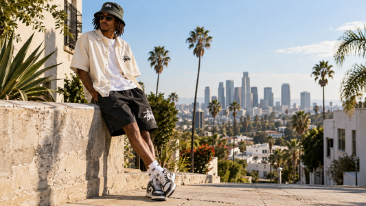 Stussy Clothing editorial image: The Stussy Summer Shorts Guide: Proportion, Layers and Accessories