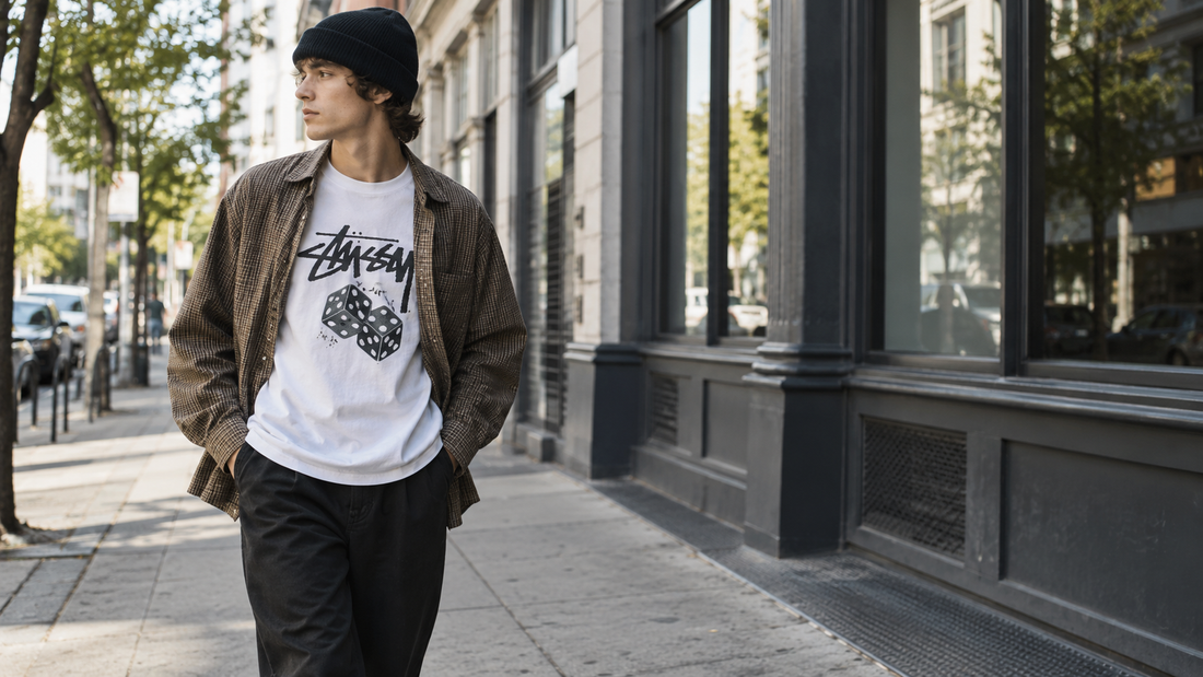 Stussy Clothing editorial image: Stussy T-Shirt Layering: Seven Ways to Make a Simple Tee Look Intentional