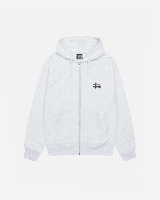 Basic Stussy Zip Hoodie Ash Heather