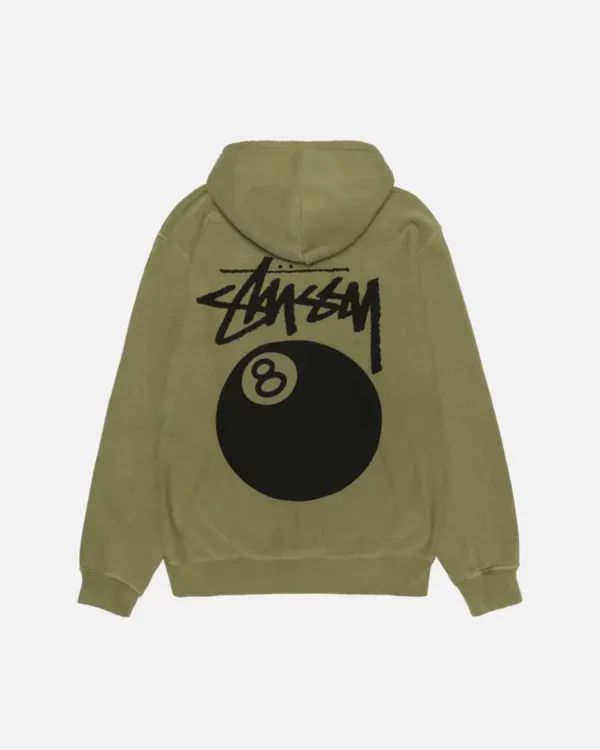Stussy 8 Ball Hoodie Pigment Dyed Green