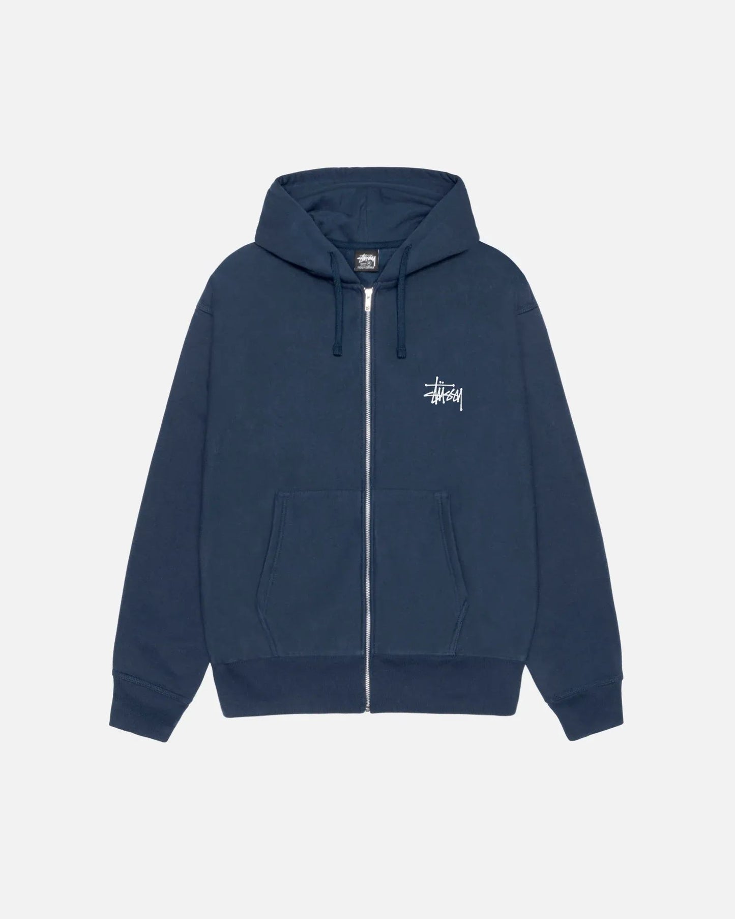 Basic Stussy Zip Hoodie Navy