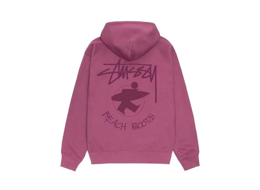 Stussy Beach Roots Zip Hoodie Berry