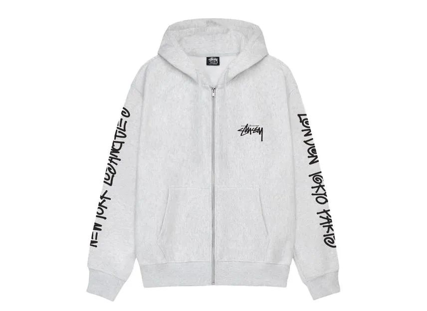 Stussy Big Cities Zip Hoodie Ash Heather