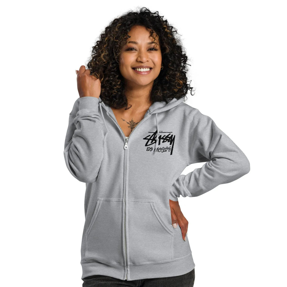 Unisex Stussy Los Angeles Zip up Hoodie