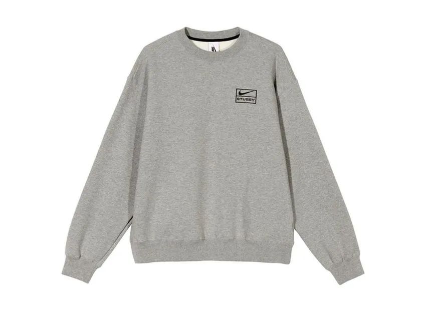 Nike x Stussy NRG BR Crew Fleece Grey