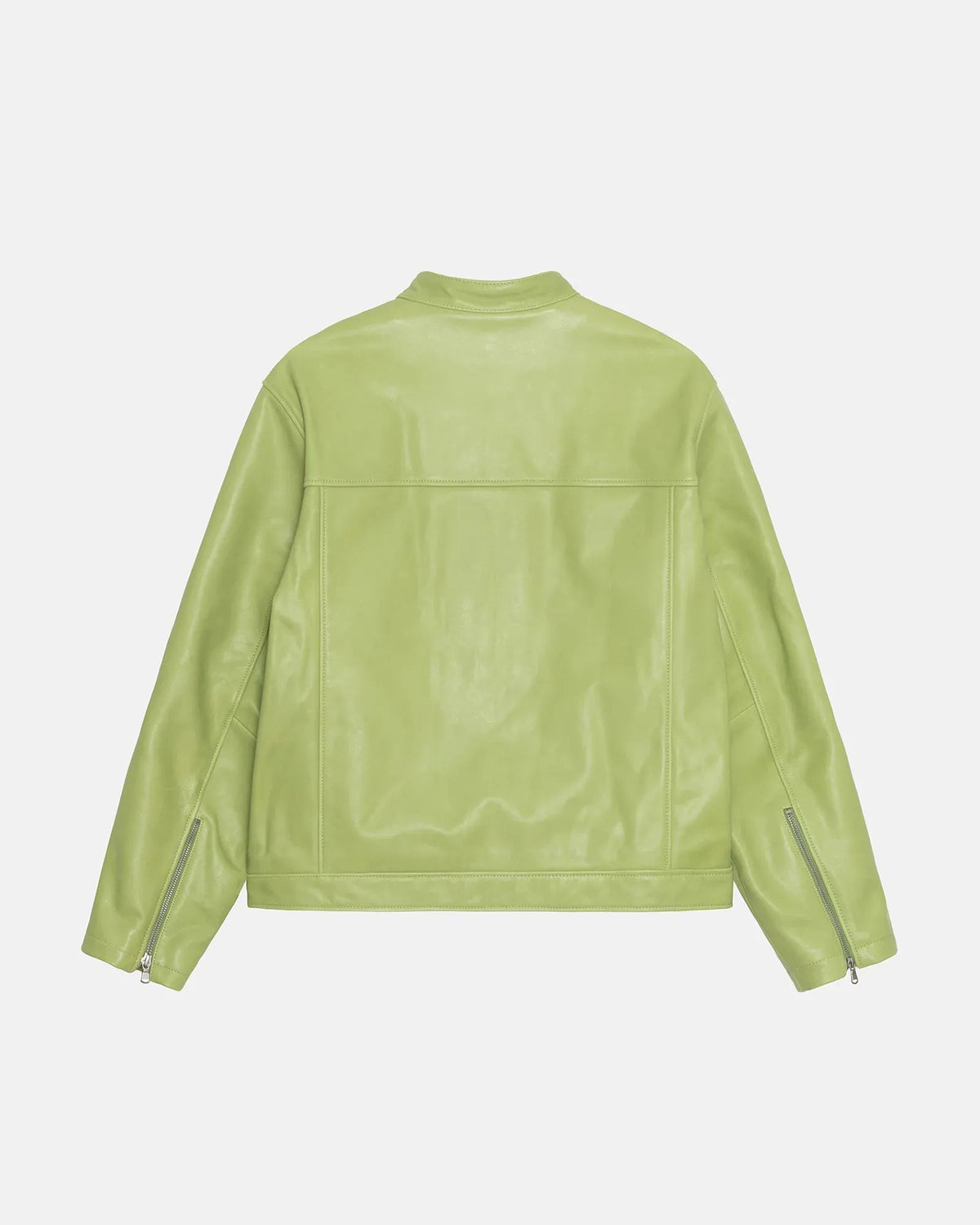 Stussy Cafe Racer Leather Jacket Green