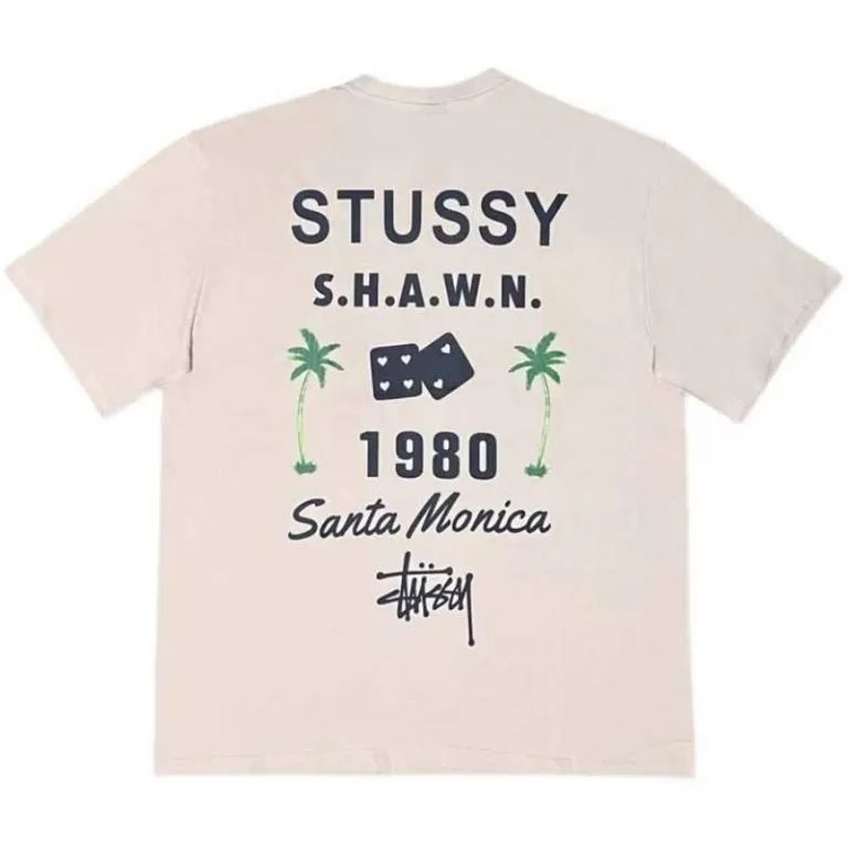 Stussy Brown Graphic Tee Off White Coconut Tree