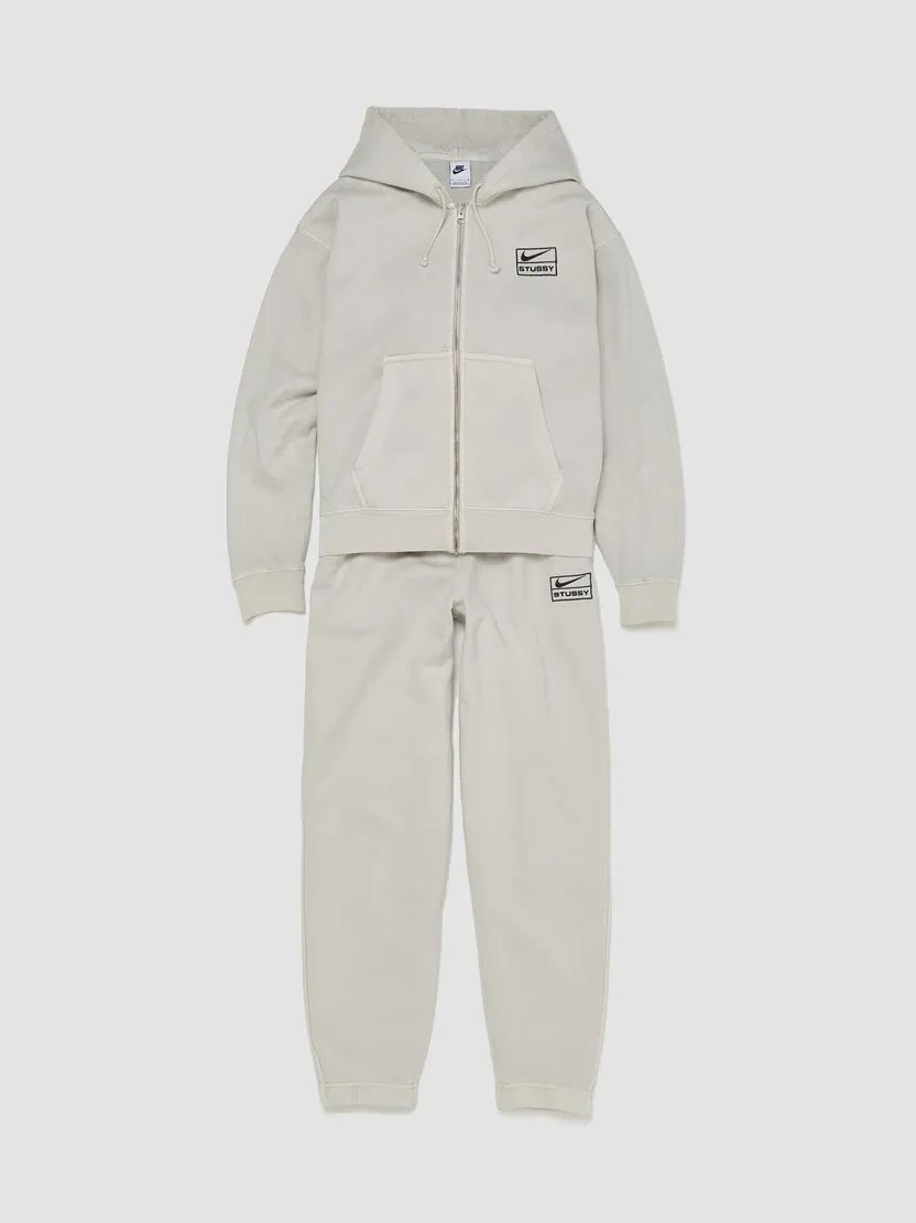 x Stüssy Washed Fleece Tracksuit in Light Bone