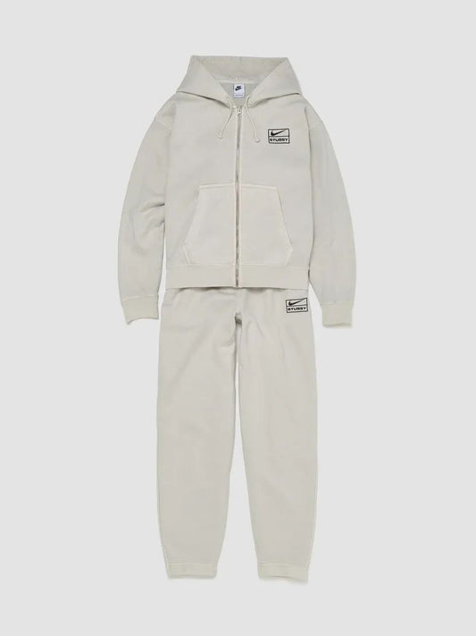 x Stüssy Washed Fleece Tracksuit in Light Bone