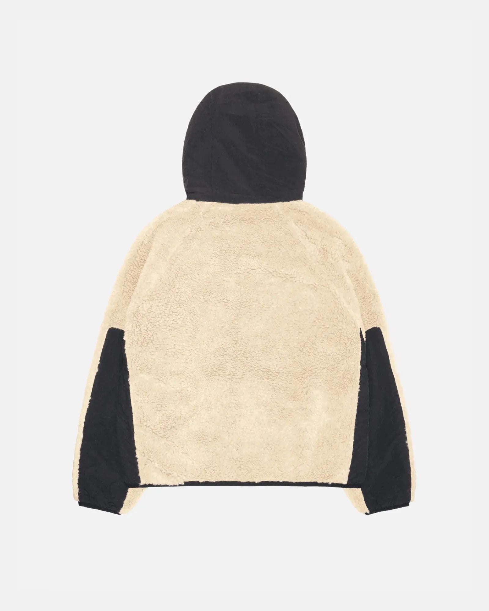 Stussy Sherpa Paneled Hooded Jacket Beige
