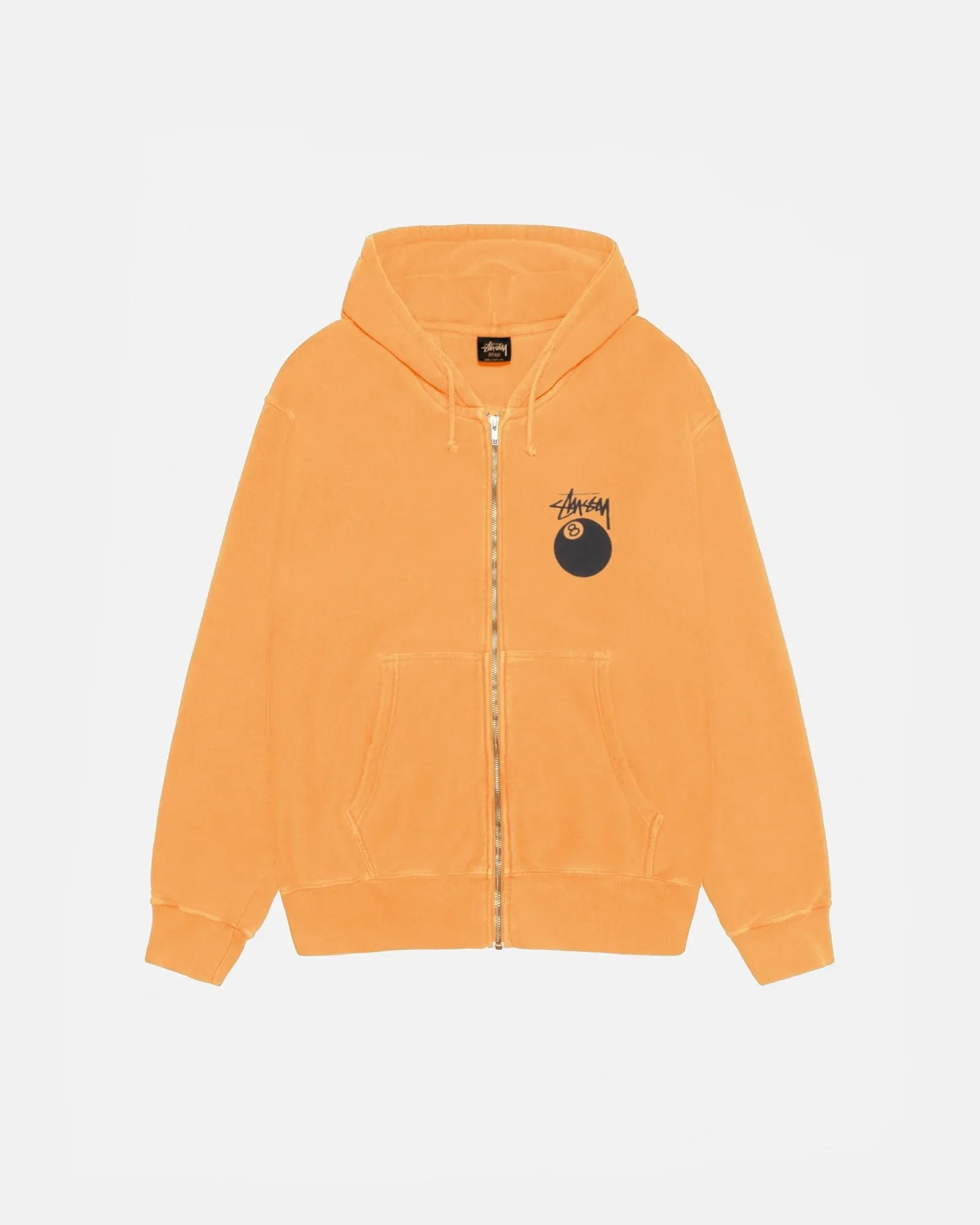 Stussy 8 Ball Zip Hoodie Pigment Dyed Yellow