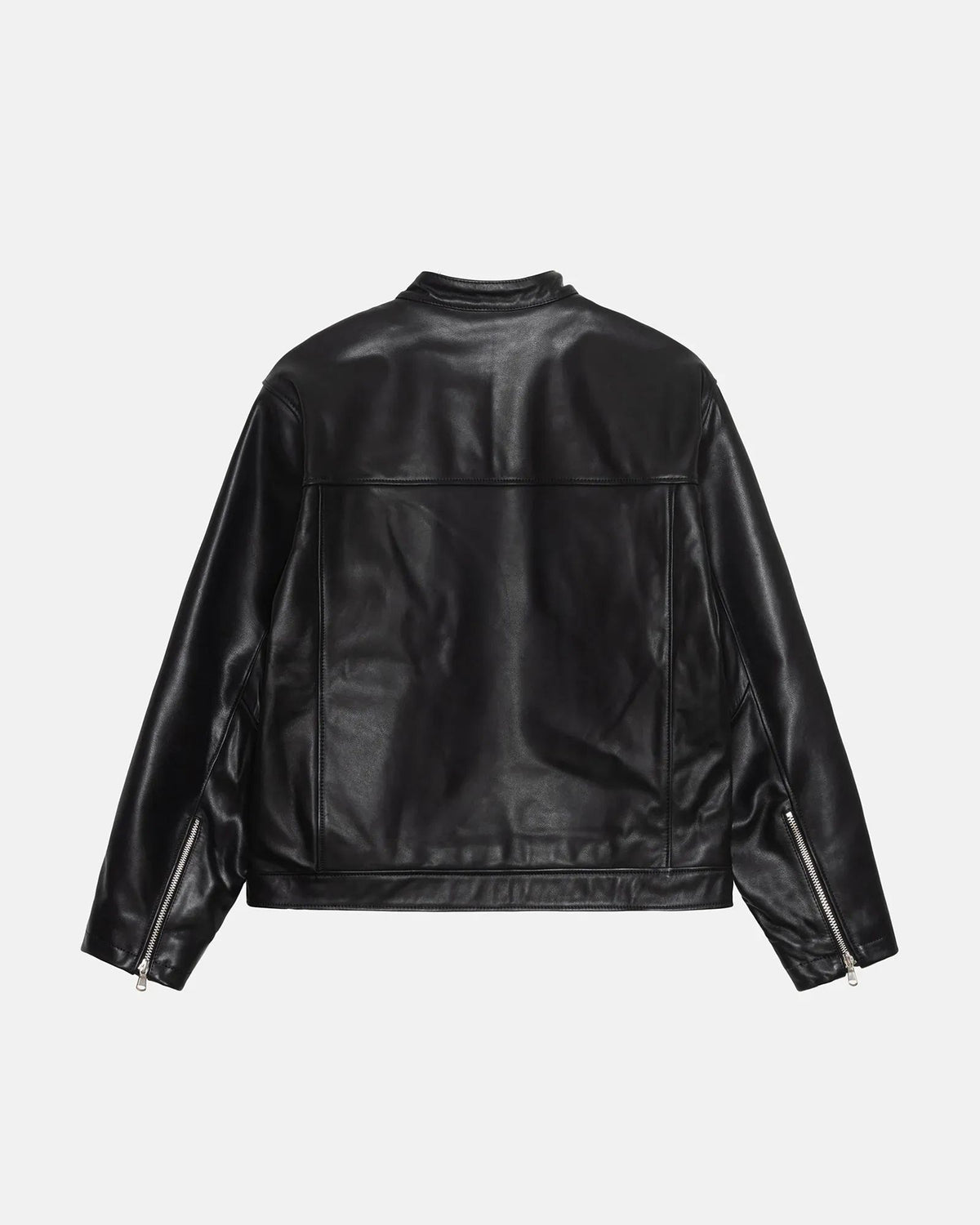 Stussy Cafe Racer Leather Jacket Black