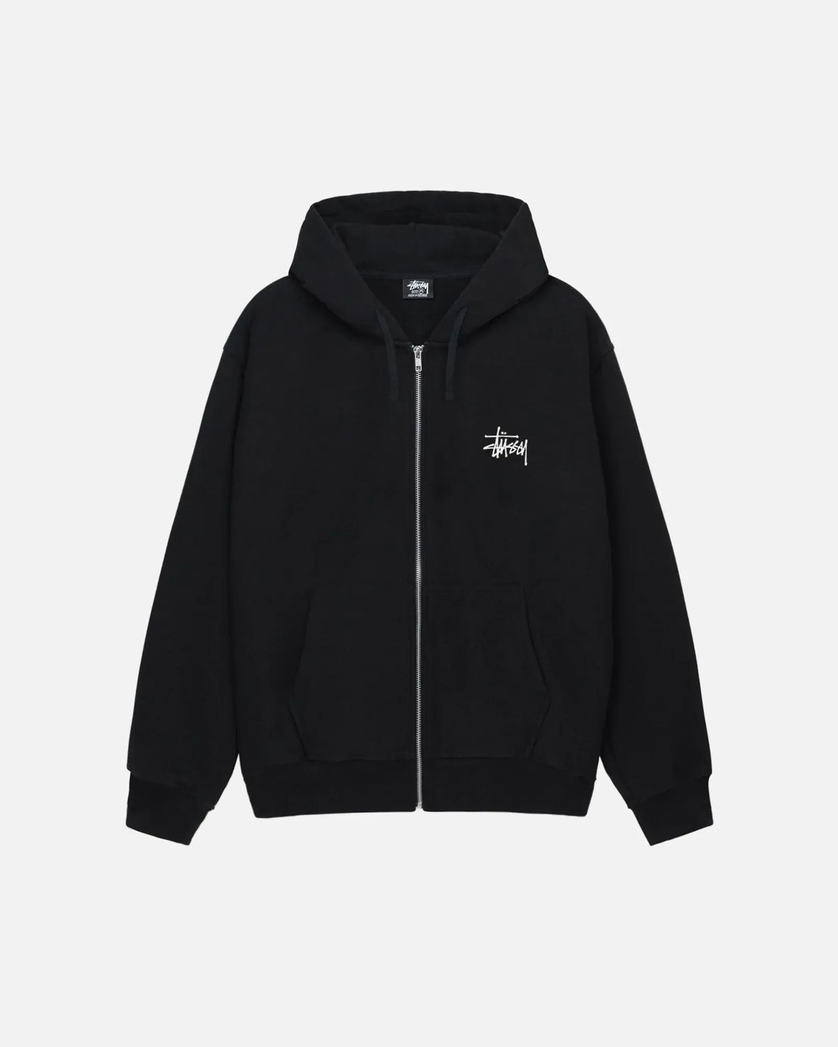 Basic Stussy Zip Hoodie Black