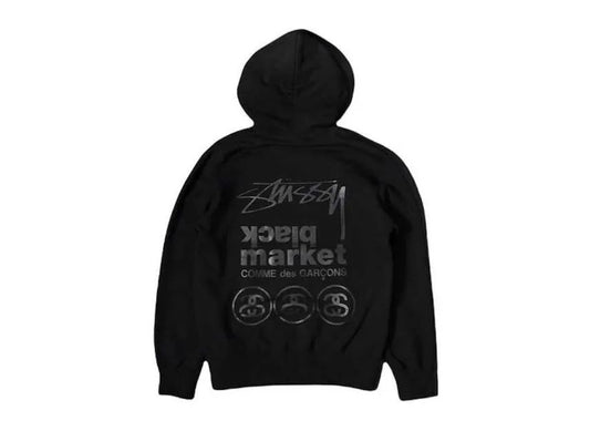 Comme Des Garcons Blackmarket Stussy Hoodie Black