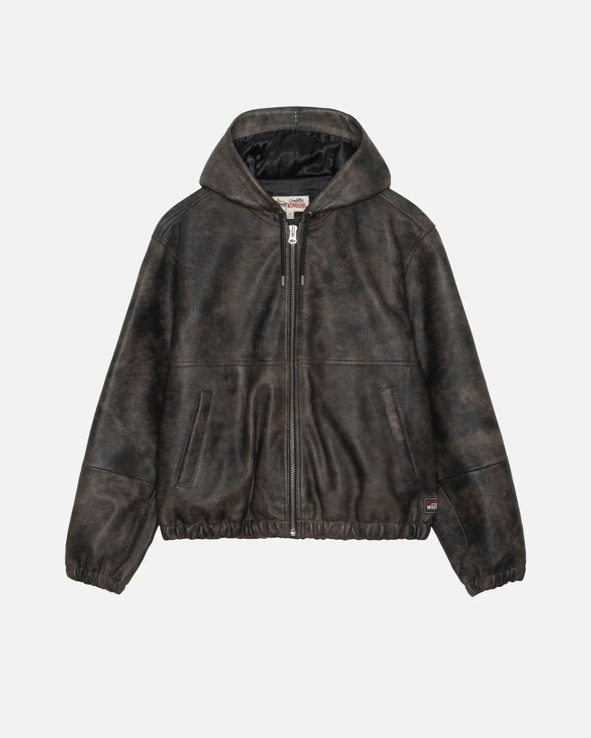 Stussy Work Jacket Stonewash Leather Black