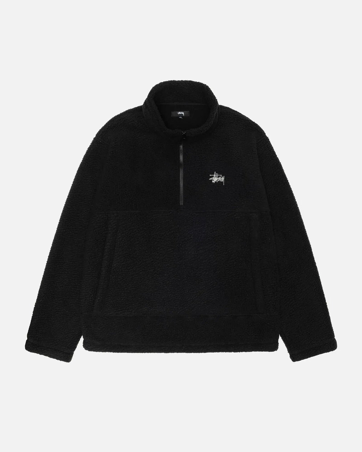 Stussy Polar Fleece Half Zip Mock Neck Black