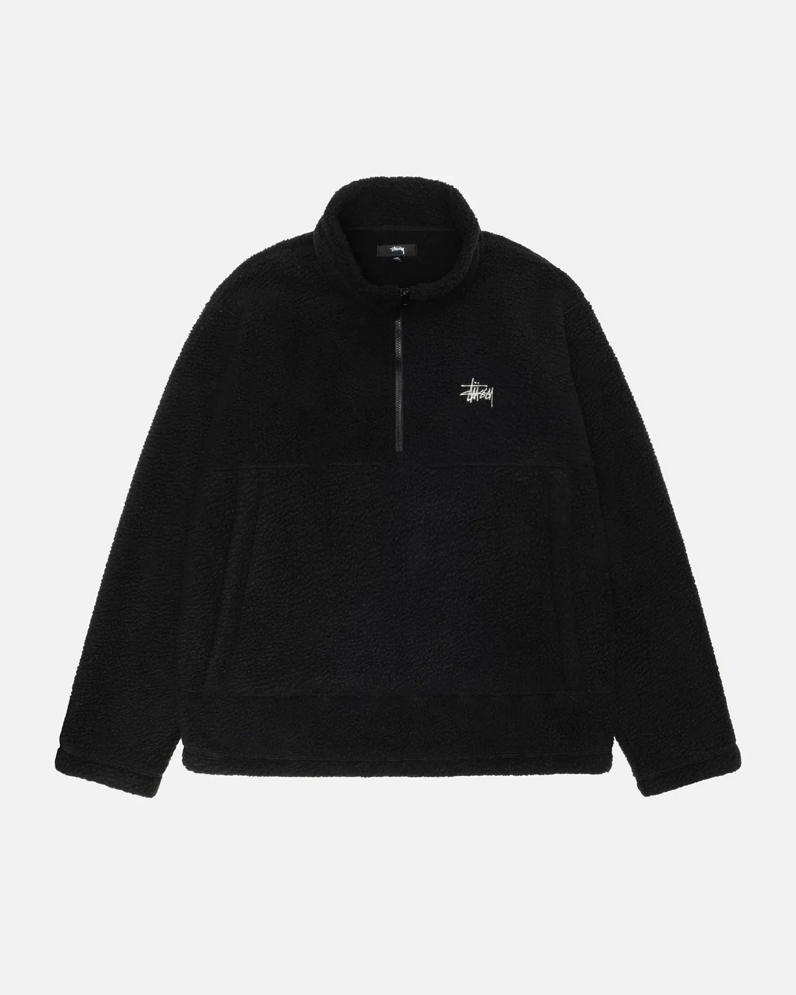 Stussy Polar Fleece Half Zip Mock Neck Black
