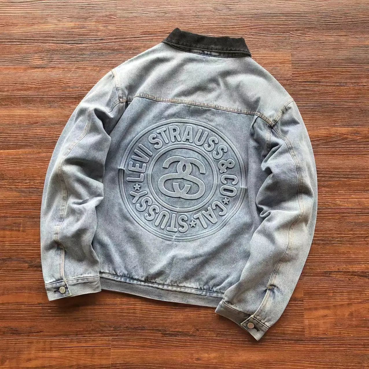 Stussy x Levis Embossed Trucker Denim Jacket