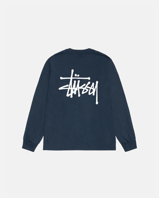 Basic Stussy Ls Tee Navy