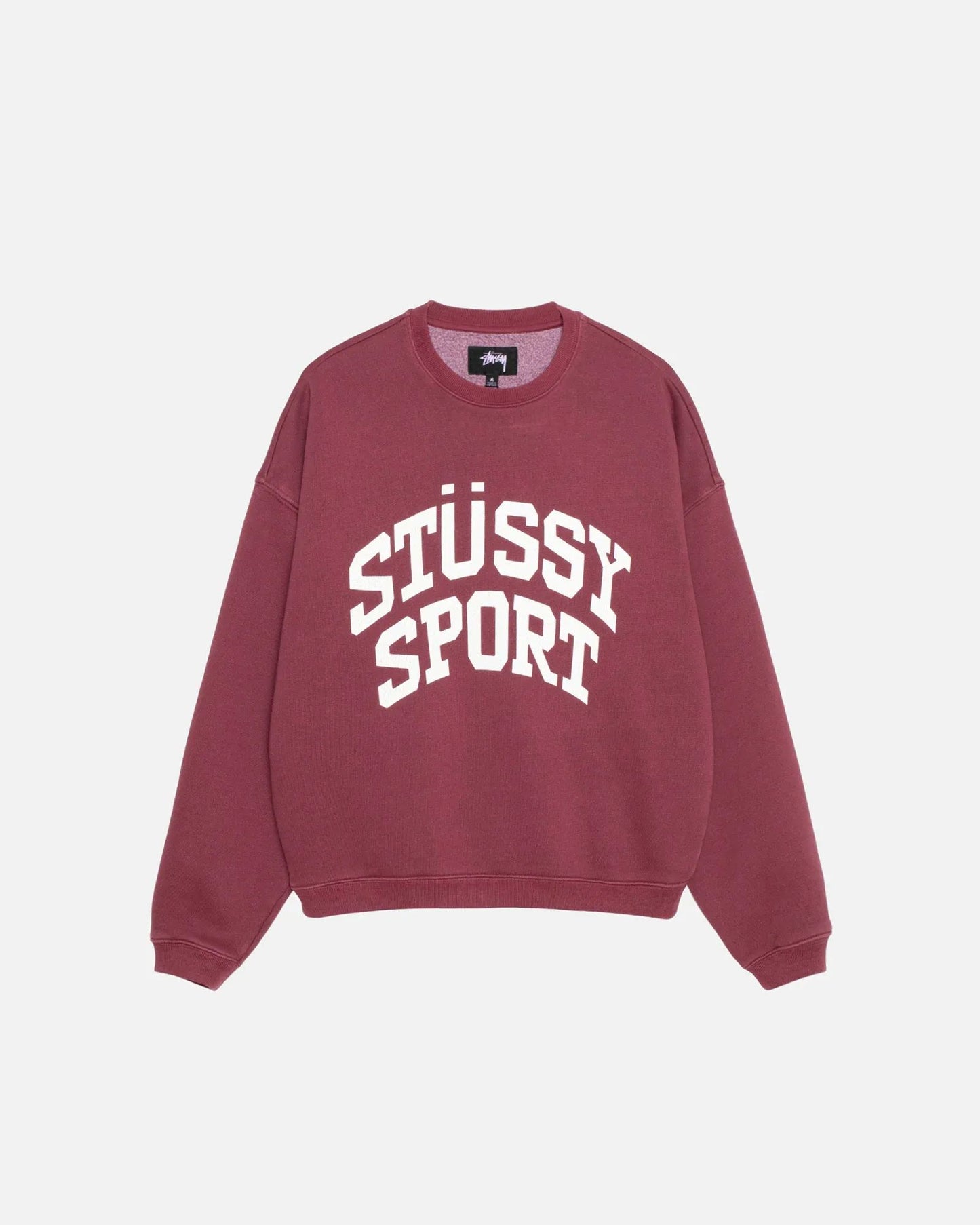 Stussy Big Crackle Sport Crew Burgundy