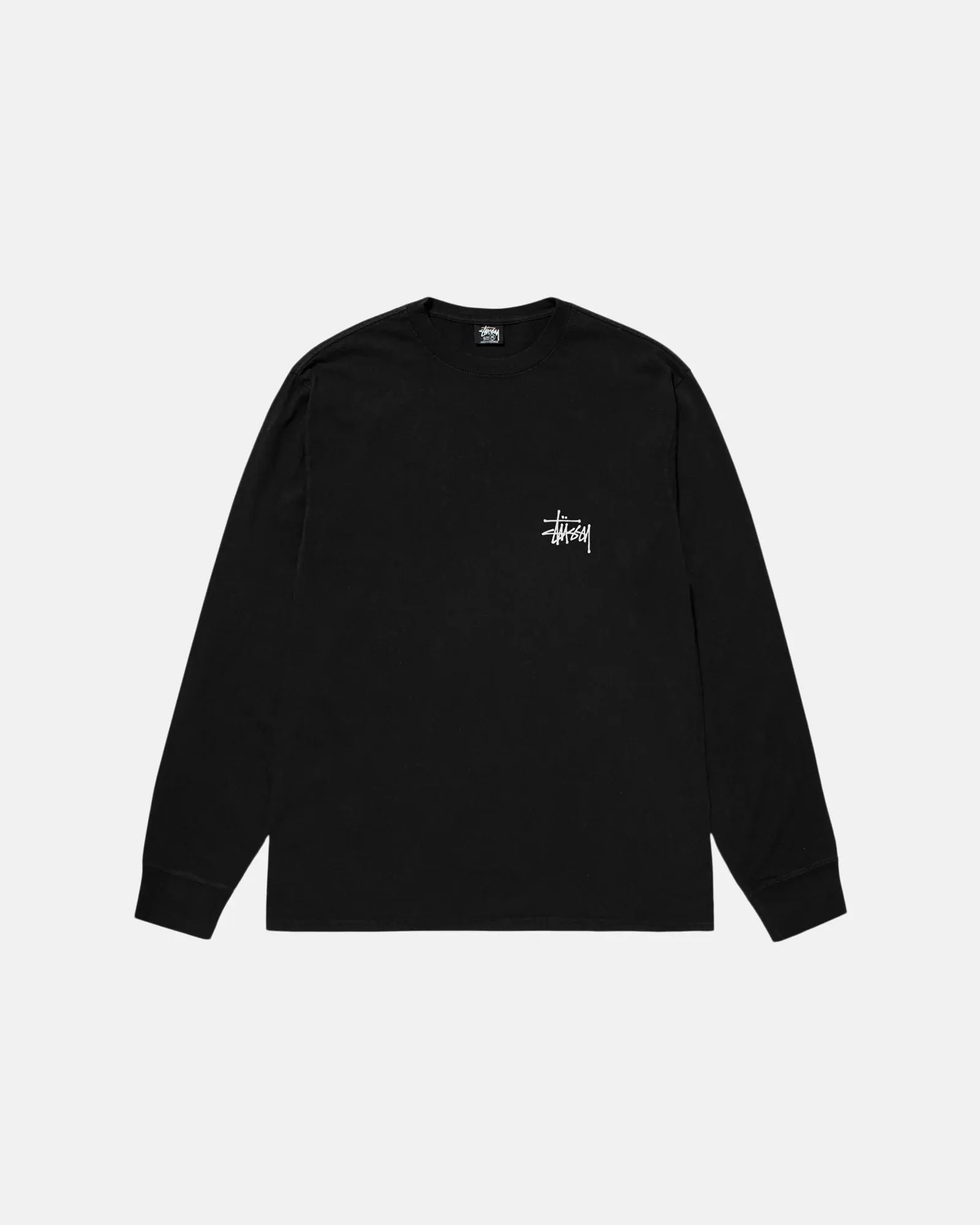 Basic Stussy Ls Tee Pigment Dyed Black