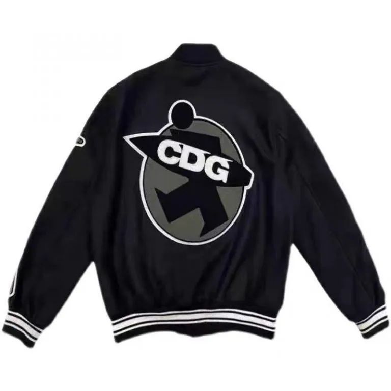 Stussy Long Sleeve Jacket Cdg Windbreaker Varsity Black