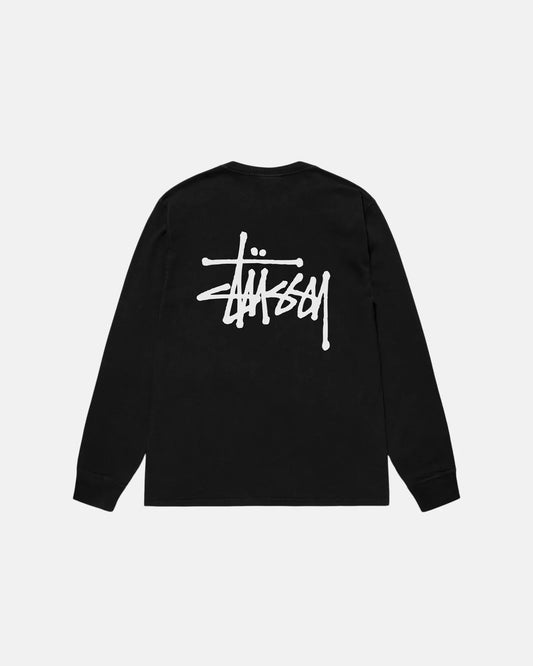 Basic Stussy Ls Tee Pigment Dyed Black